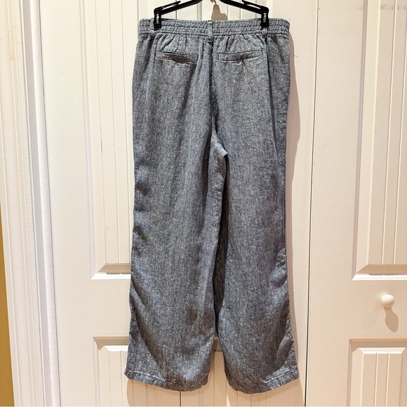 Lands' End High Rise Blue Linen Pants, Size 10 - Picture 2 of 7